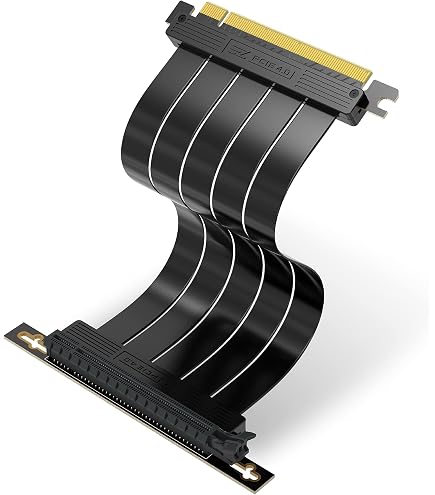 LINKUP Câble Riser PCIe 4.0 X16 Ultra – 10 Cm, 180°, Blindé, Testé RTX 4090 / RX 6950 XT, Compatible Gen 3/4