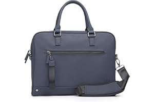 The Friendly Swede Sacoche pour Laptop Minimaliste avec Sangle Bandoulière, Sacoche pour Ordinateur Portable 13" Sac de Travail Compact, PU Végétalien - VRETA (Bleu)
