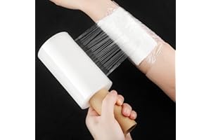 KTXABY 4.7Inch x 492Ft Wrap Plastic Film with Handle Stretch Wrap Film Industrial Clear Plastic Wrap for Ice Tattoo Pallet Wrap Moving Supplies Shipping