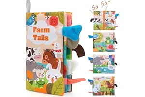 Mezrkuwr Libros para bebés de 0 a 6 Meses, Libros Suaves y arrugados con Cola chirriante, Juguetes para bebés de 3 a 4 a 6 a 12 Meses, Libros para bebés para el