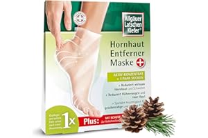 ALLGÄUER LATSCHENKIEFER Hornhaut Entferner Maske Plus, für geschmeidige und zartere Füße, reduziert Hornhaut & Schwielen, Hühneraugen & raue Haut und spendet Feuchtigkeit., 1 Stück (1er Pack)