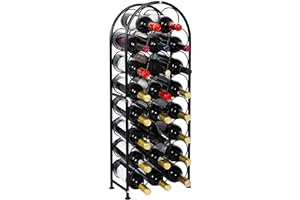 PAG 23 Bottles Wine Rack,Floor Metal Wine Rack Free Standing,Home Kitchen Wine Storage Organiser Bottle Holder,Black