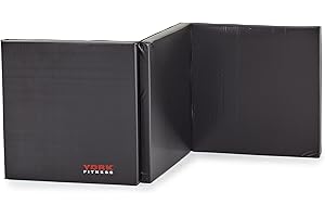 York Fitness 6539 Ultimate Folding Mat with Extra Thick Padding for Support and Comfort with Floor Workouts and Easy Clean and Transport, 183 cm x 61 cm x 5 cm (Black)