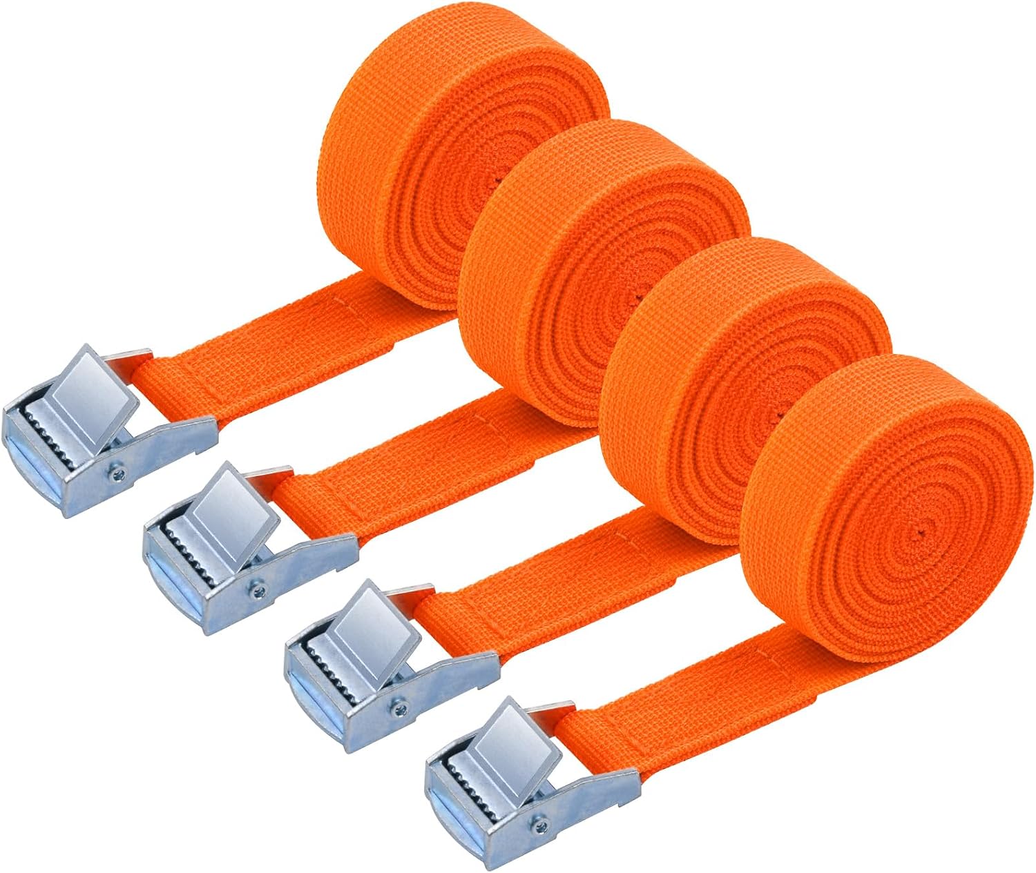 URAQT 4 Pcs 180kg Cinchas Correa de Amarre Rapido Hebilla, para Baca Coche, Portabicicletas, Surf, Bici, Kayak, Moto Resistente, 2M Naranja