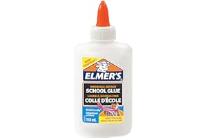 Elmer's Pegamento líquido uso escolar Elmer's, blanco, lavable, 118 ml; adecuado para hacer slime