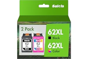 Salols 62XL Ink Cartridges Replacement for HP 62 Ink Cartridges Twin Pack for HP62 Genuine Black and Tri Colour 62 XL for HP Envy 5540 5640 5546 5544 5644 5541 5646 5542 OfficeJet 250 200 5740 5742