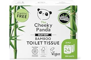 The Cheeky Panda Papier Toilette En Gros | 24 Rouleaux Papier WC Lot | 3 Epaisseurs Papier Hygiénique Bambou