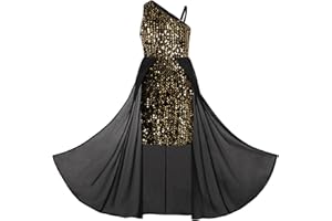 GRACE KARIN Robe à Sequins Asymétrique sans Manches Une épaule pour Petite Fille en Ligne