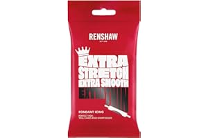 Renshaw Black Extra Stretch, Smooth & Thin Fondant Icing, 1 kg (Pack of 1) - Ready to Roll Icing for Cakes