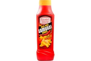 Hymor RED HOT SAMURAI SAUCE - 2x 850ml - cremige und leicht scharfe Soße, bekannt als belgische Sauce von Gouda´s Glorie, für Nachos Burger Enchiladas Tacos Burritos, warm und kalt genießbar