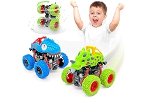 Voiture Jouet Enfant 2 Ans Garcon, Lot de 2 Monster Truck Dinosaure Jouet Voiture Enfant 2 3 Ans Garcon, Voiture Cars Bebe Jeux Enfants Camion Enfant Jouet Garcon Cadeau Enfant 2 3 4 5 Ans Garçon