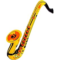 Smiffys Aufblasbares Saxophon – 55 Cm, Goldfarben, Aus PVC, Perfekt Für Musikerkostüme Oder Party-Deko