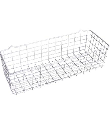 IKEA Risatorp Cestino In Filo Metallico 22.9x25.4x18 Cm - Con Manico In Betulla, Per Frutta E Verdura, Design Scandinavo