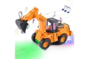 Funmo Pelle Jouet,Camion de Construction,Jouet de Voiture Pelle pour Enfants,Véhicules de Chantier,Pelleteuse Enfant,avec Lumières et Musique Multiple pour Enfants 3 4 5 6 7 Ans(Pelleteuse)