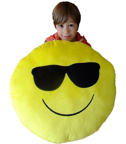 Emoji Smiley Emoticon Yellow Round Cushion Pillow - Smirking Face : Buy Online at Best Price in KSA - Souq is now