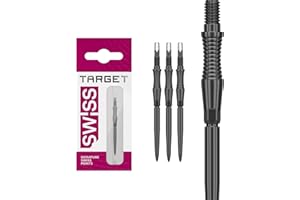 Target Darts Swiss Point Storm-Dart-Points, RST (3er-Set Points) 30 MM/35 MM/42 MM – Gold/Silber/Schwarz | Dart-Point-Wechsel, Swiss Storm Points, Profi-Dartzubehör