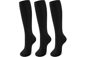 CLOSEMATE Calze Lunghe Donna 3 Paia – 80% Cotone Morbido, Elastiche e Traspiranti Ideali per Sport Lavoro Scuola Viaggio e Uso Quotidiano