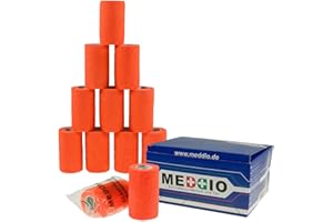 MADDMA HAFTBANDAGEN 12 Haftbandagen Größe+Farbe wählbar - selbsthaftende Bandage Fixierverband selbstklebend, Farbe:happy orange, Größe:10cm