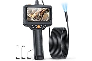 Endoscopio Industriale, SGAINUL Telecamera per Ispezione 7.9mm Sonda Telecamera con Schermo IPS da 4.3" Pollici Telecamera Endoscopica Impermeabile IP67 con 8 luci LED Ispezione Fotocamera-5M