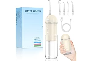 Celakeety Irrigador Bucal Portátil Inalambrico: Irrigador Dental Bateria Tanque de Agua Retráctil, 3 Modos de Pulso, 4 Boquillas, IPX7, Adecuado para la Familia y los Viajes