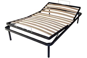 DOLCI SOGNI Rete Una Piazza e Mezza con Alzatesta e Alzapiedi, Reclinazione Manuale, Indipendente, Struttura Letto 120X190 in Ferro,