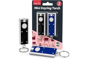 SOL 2pk Mini Keyring Torch - LED Light Up Keyring - Small Torch Key Ring Light with Bright Beam - 2pk x 6cm