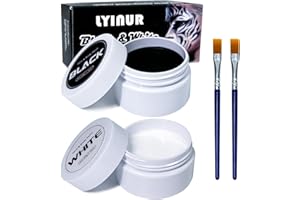 LYINUR Halloween Face Paint, Black and White Face Paint Make Up, Halloween Cosplay SFX Makeup, 50 g White and 50 g Black Body Painting Halloween Special Effects Makeup Fancy Dress Kit