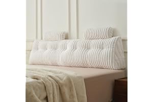 ‎Z-HOM Z-hom Bücherkissen, Keilkissen, Lesekissen Für Bett Und Sofa, Cozy Rückenkissen, Praktisches Seitenfach, Removable Cover, Mit Rundem Kopfkissen (Langflorversion, 200 * 50 * 20cm)