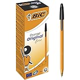 BIC Orange Original Fine Ballpoint Pens Fine Point (0.8 mm) - Black, Box of 20