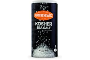 Manischewitz Premium Kosher Salt - Coarse Sea Salt from Pure Mediterranean Sea Salt, 454g - Refill for Salt Grinder in Easy Pour Canister - Product of Italy