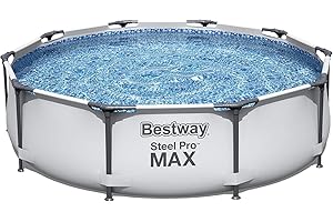 Bestway Steel Pro MAX Frame Pool ohne Pumpe Ø 305 x 76 cm, lichtgrau, rund