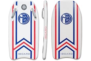 IBOARD Portable Inflatable Bodyboard 42 Inch Body Board with SUP Technology Solid and Stable Platform and Buoyancy for Adult or Teen