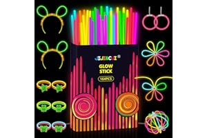 JIJI&CUI 164pcs Glow Sticks, Glow Sticks Party Packs, Neon Glow Sticks Party Set, Glow in Dark Party Supplies Connectors for Glow Bracelets Flower, Glow Sticks Bulk Favors for Kids & Adult Party Decoration