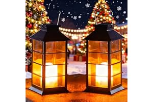 Joysing Solarlampen für Außen Hängend 2 Stück Solar Laternen für Draußen, Wasserdicht Solar Laterne Gartendeko mit Flacker Effek, Solarlaterne Weihnachtsbeleuchtung für Patio Garten Weihnachten Deko