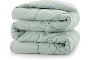 CozyLux Piumino Letto Matrimoniale 240x260 cm per 4 Stagioni, Piumino in Fibra 300 g/m² Autunnale Invernale, Trapunta in Microfibra Morbida e Traspirante, 260x240, Verde