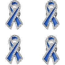 Lot De 100 Broches Ruban Satin Bleu - Épingle à Nourrice - Sensibilisation Cancer Côlon/Prostate - 7.5x4 Cm