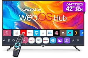 Antteq 42 Inch Smart TV WebOS TV MagiQ 42" with ThinQ AI, Voice Magic Remote, Airplay, Apple TV+, Netflix, Freeview, YouTube, WIFI, 2024 Black Televisions