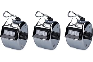 Hsthe Sea Contapassi clicker contatore Manuale 3 Pezzi, contatori manuali, contatore di quantità Meccanico in Metallo Senza Funzionamento a Batteria, per Allenatore Sportivo, Argento
