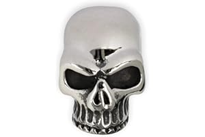 ‎FLY STYLE Fly Style Totenkopf Bartperle aus Edelstahl - Innendurchmesser 5mm - Wikinger Bartschmuck - Männer Schmuck