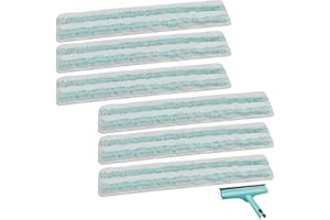 GFRED 6 pezzi di ricambio in microfibra, compatibile con lavavetri Leifheit Window & Frame Cleaner L, rivestimento di ricambio per finestre, 32 cm di larghezza