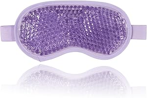 Jinpojun Masque Yeux Froid, Masques de Refroidissement Pour Les Yeux, Masque Des Yeux Gel pour Homme & Femme, Réutilisable Masque Froid pour Gonflés, Cernes, Migraine (Violet)