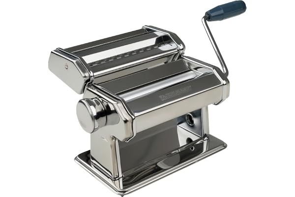 Fackelmann 27916 Machine à pâtes, Laminoir, Machine pour pâtes Maison, Acier Inoxydable, Aluminium, Plastique, 19,8 x 21 x 15,8 cm, Gris