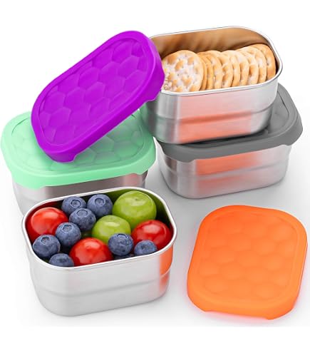 Contenitori per salse in acciaio inossidabile per uso alimentare - 2 pezzi da 230 ml, piccoli contenitori per snack in acciaio inossidabile con coperc | Leroy Merlin