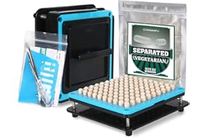 WANANFU Capsule Filling Machine 00 Bundle with Separated Empty Capsules 00 Vegetarian (200 Count), Including Detailed Instructions, Spoon and Screwdriver