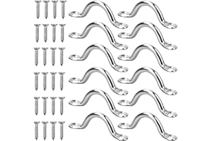 NICELAND 12 Pièces Plaque Oeillet Acier Inoxydable, Boucles de Pont Pour Kayaks, Forme à Bosse Boucle Fixe, Forme à Bosse Boucle Fixe Platine Plate Pontet en Acier Inoxydable Oeil Plaques Avec 24 Pièces Vis