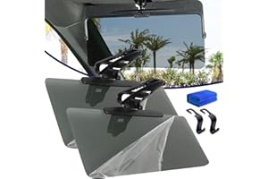NNBWLMAEE Parasole universale per auto con protezione antiriflesso polarizzata, estensore per visiera, estensore parasole per auto, parasole universale, per una visione più chiara (2 pezzi)