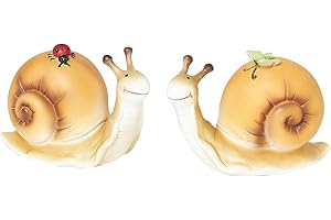 Heitmann Deco 1983028 - Set di 2 lumache con farfalla e coccinella, figura decorativa da giardino, per Pasqua, colore arancione