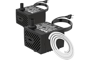 Knifel Mini Wasserpumpen, 2 Stück, 350L/H, 5W, Ultra Leise, 1,5m Netzkabel, 2 Düsen für Aquarien und Brunnen