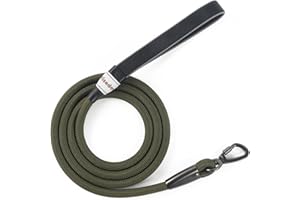 Wisedog 1.9m Dark Green Tough Rope Long Line Lead with Soft Padded Handle for Dogs