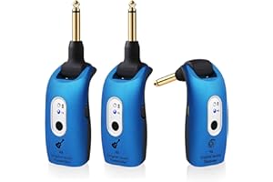 INGPARTNER A9 Wireless Guitar System 2.4GHz Built-in Rechargeable Lithium Battery 270°Rotatable (blau-2)